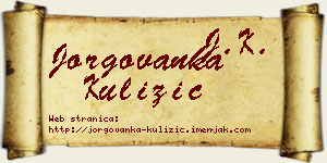 Jorgovanka Kulizić vizit kartica